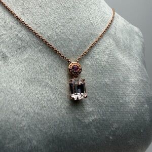 Coach Rose Gold Necklace with pink Pendant